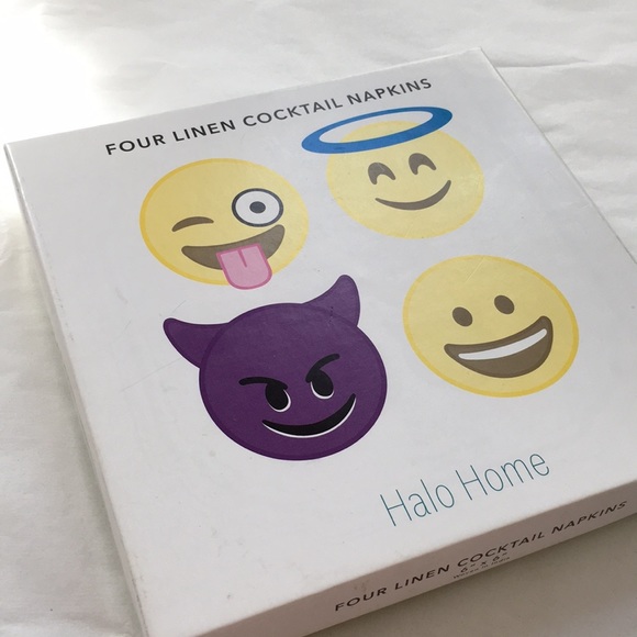 COCKTAIL NAPKINS emoji face icon text humor NEW - Picture 1 of 3
